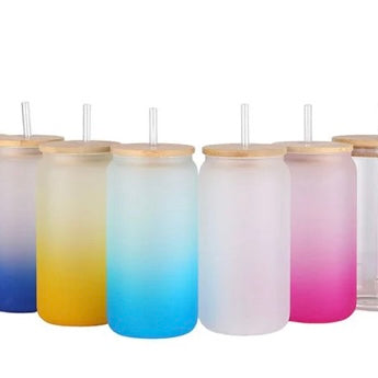 Frosted Ombre Glass Libbey Cups 16oz