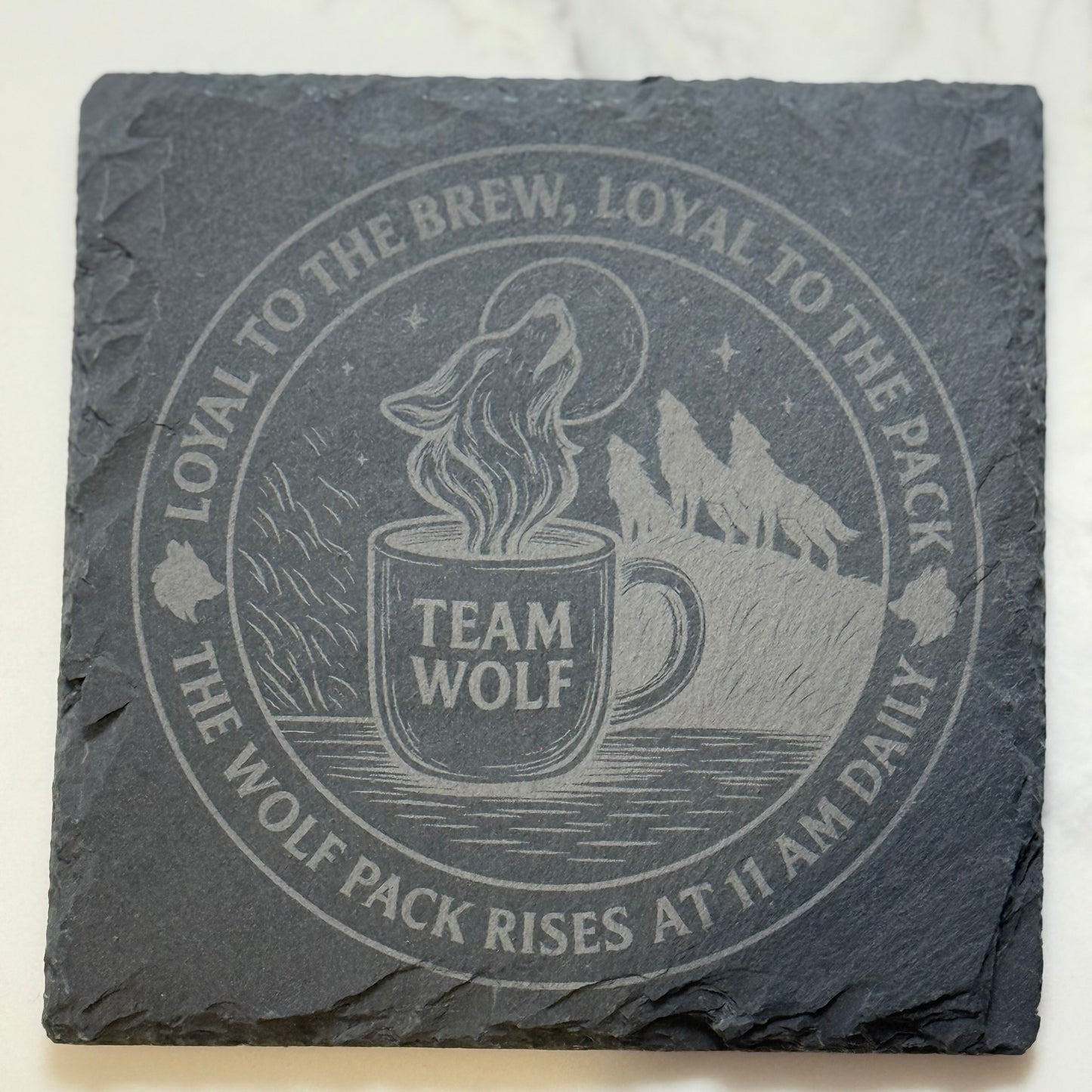 Wolf Slate Coaster