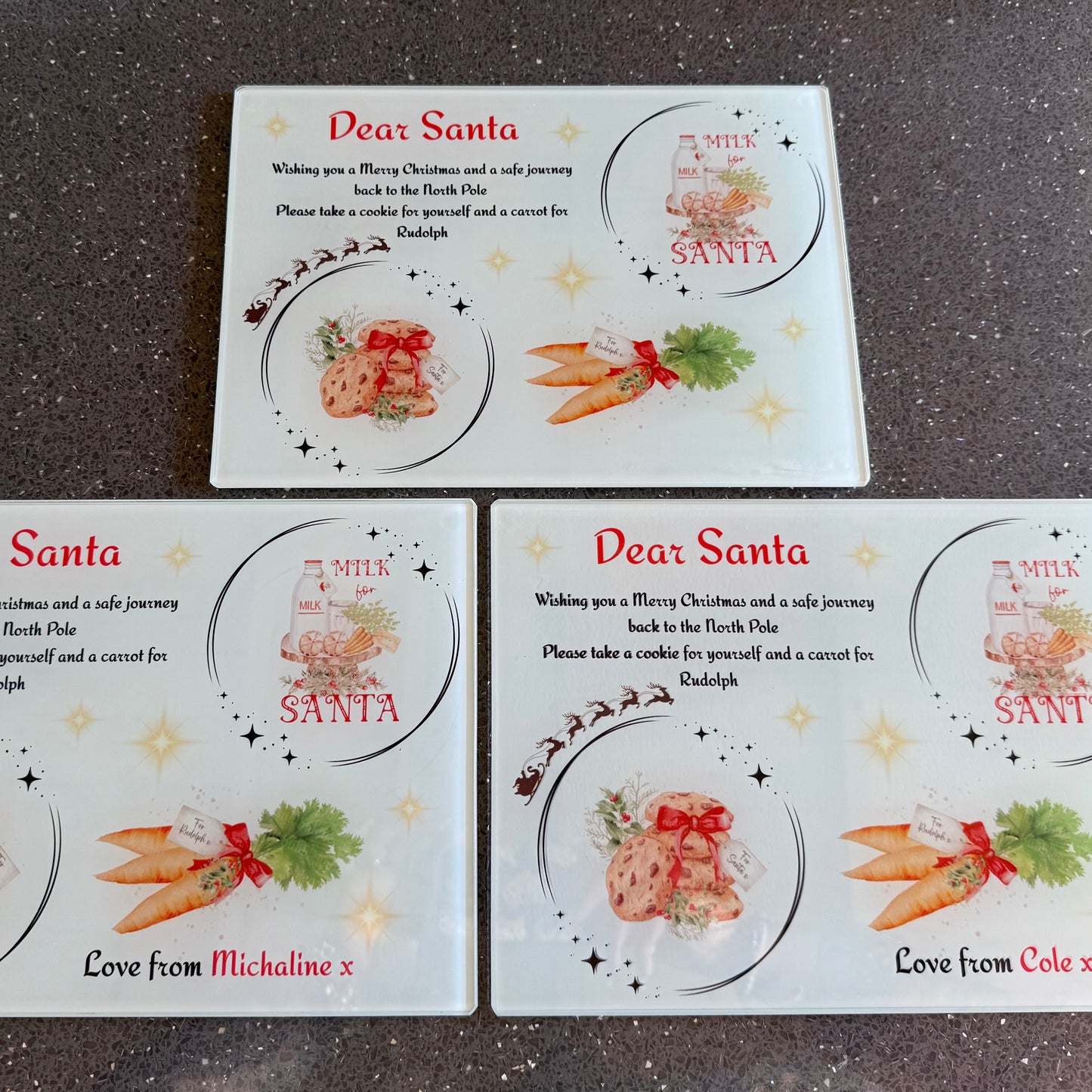 A4 Glass Santa Treat Plate