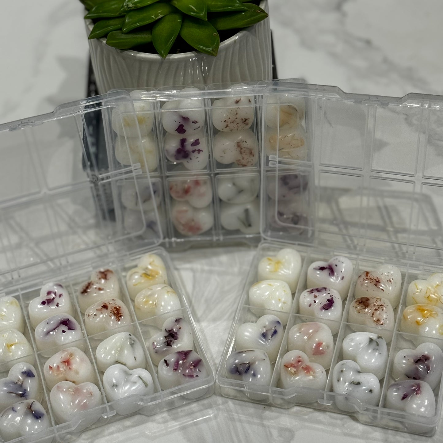 Sample wax melt heart shaped box