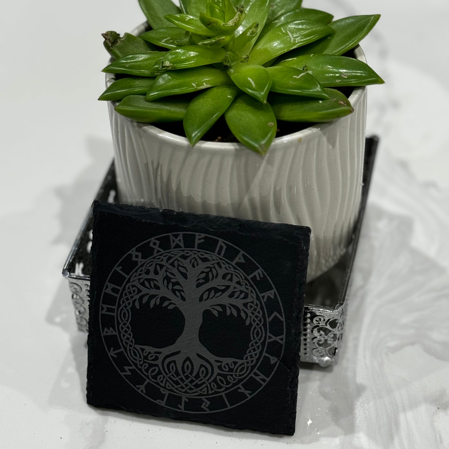 Viking slate coaster