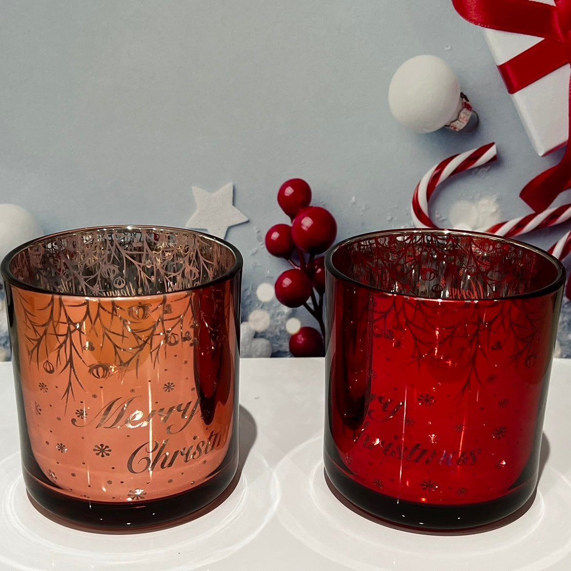 Large Christmas candle jar