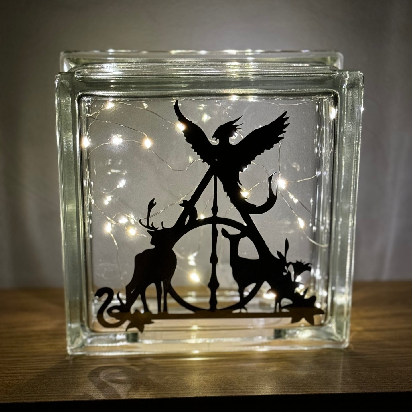 HP inspired light up glass block