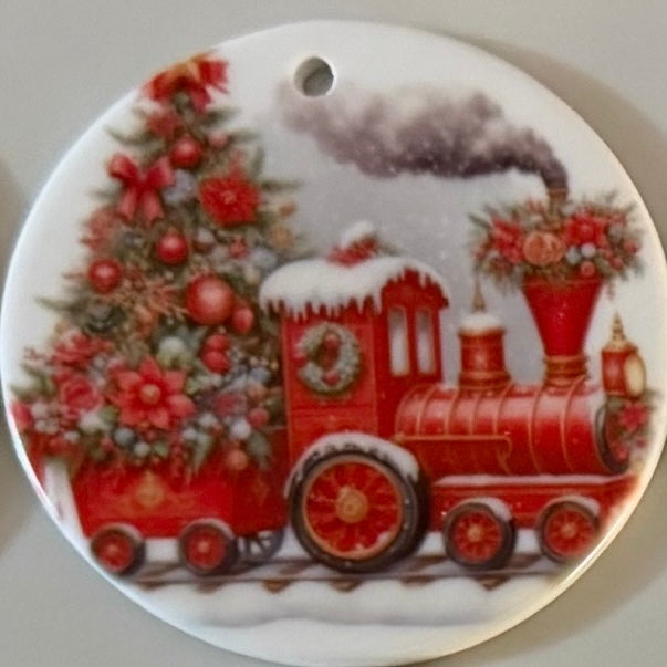 Train Ceramic Tree Decoration