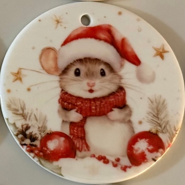 Mouse Ceramic Tree Decoration