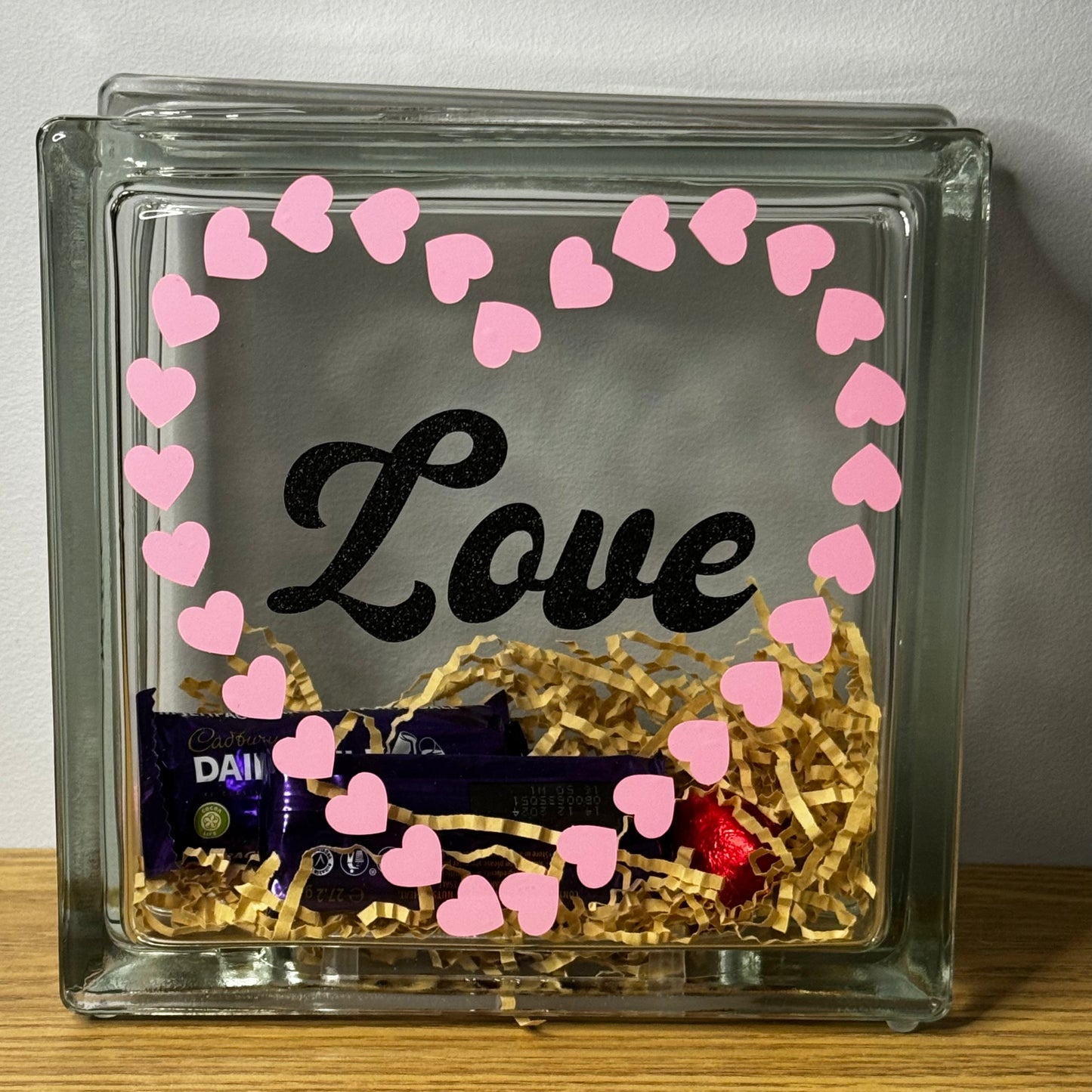 Love glass block