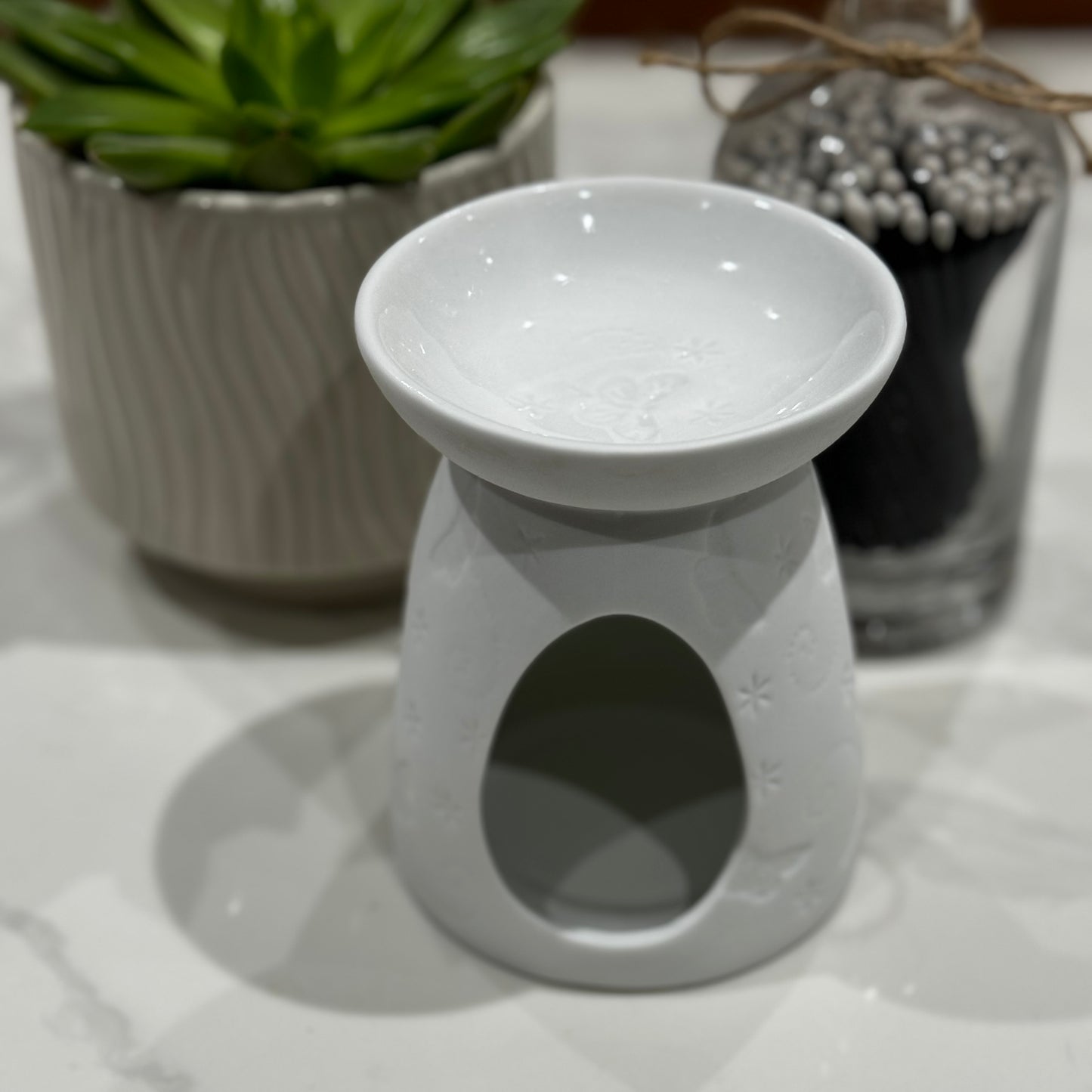 White butterfly wax melt warmer 