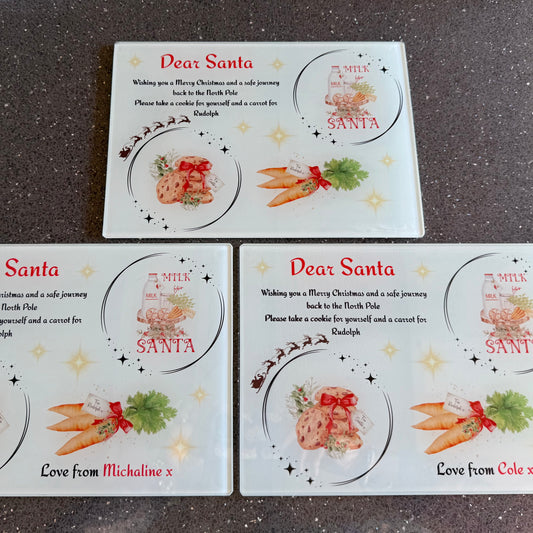 A4 Glass Santa Treat Plate