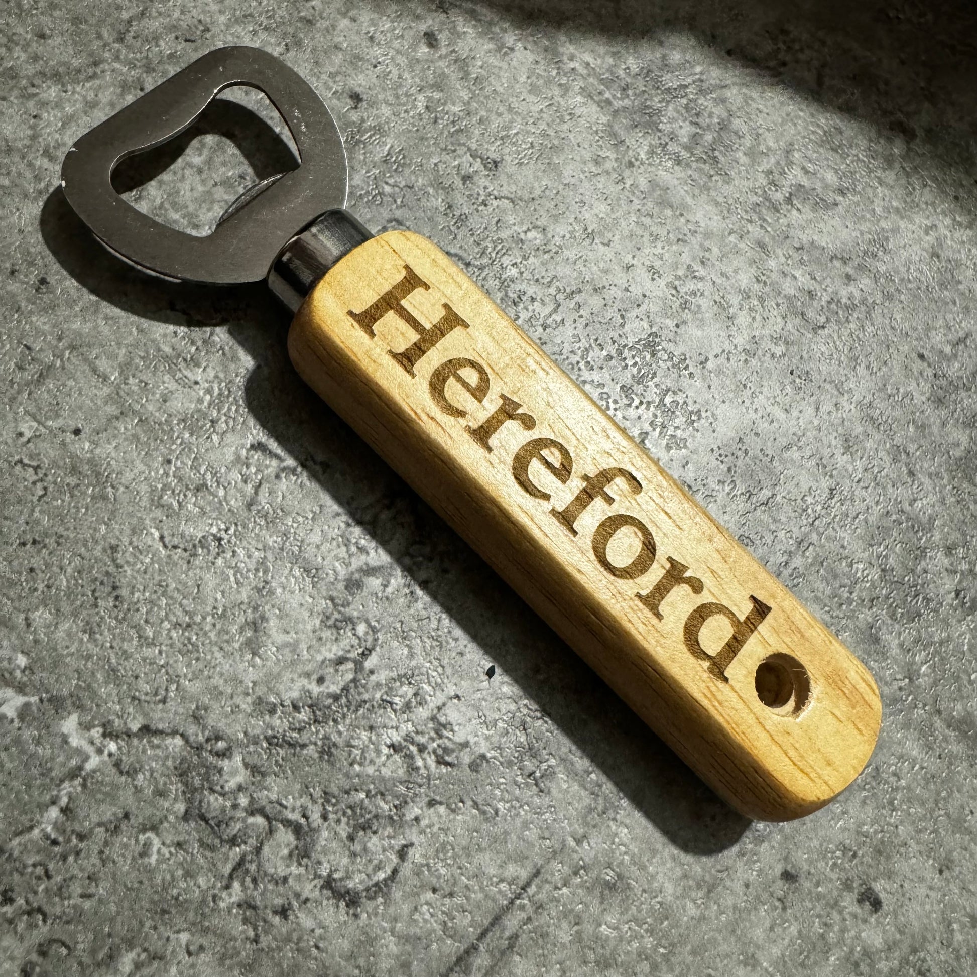 Wooden bottle opener