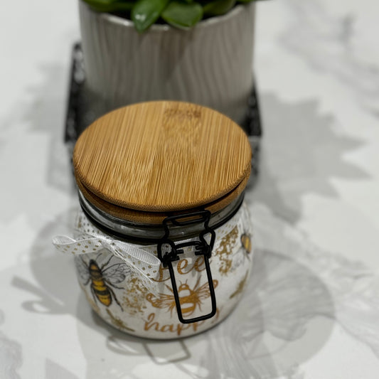 Bee design storage jar 