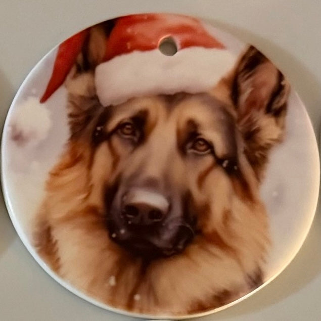 German Shepherd Ceramic Tree Decoration