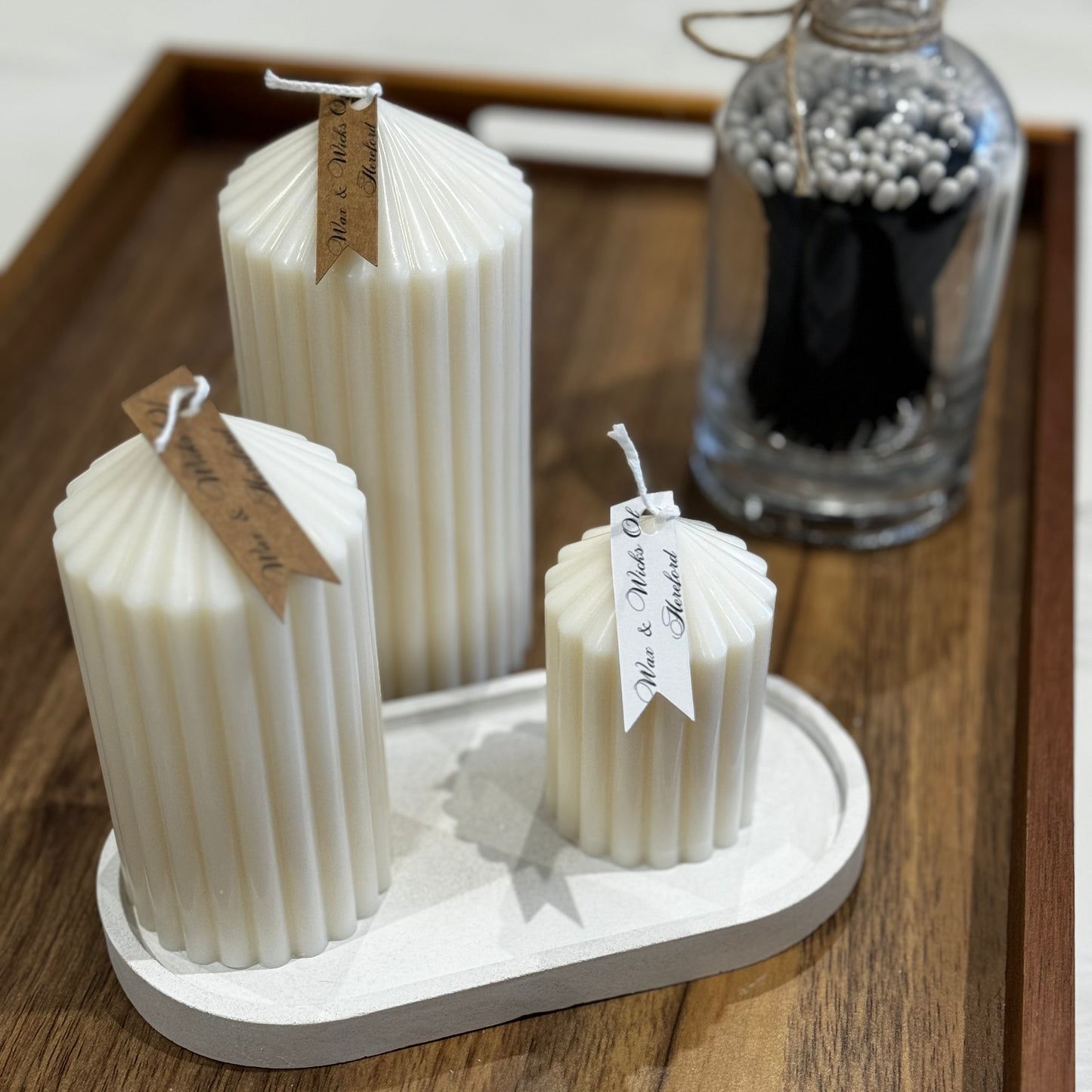 Set of three church candles