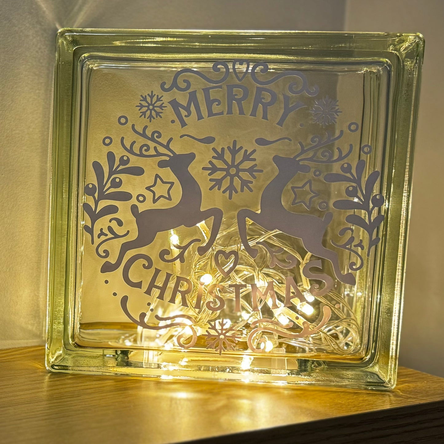 Christmas glass light up block 