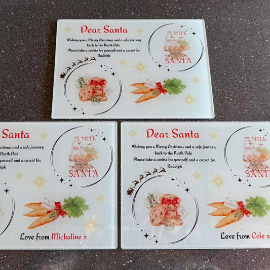 Glass Santa Treat Plate