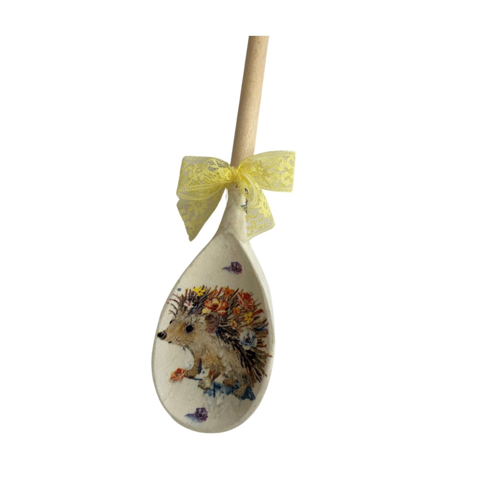 Hedgehog design decorative wooden spoon 