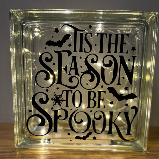 Tis the season to be spooky glass light up block