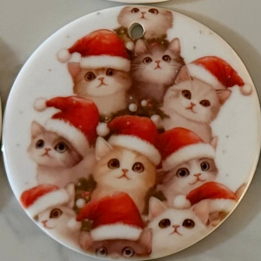 Cats Ceramic Tree Decoration
