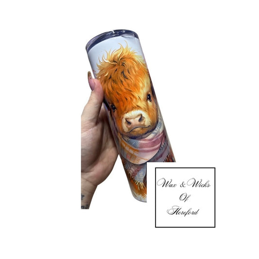 Highland cow hot and cold tumbler 