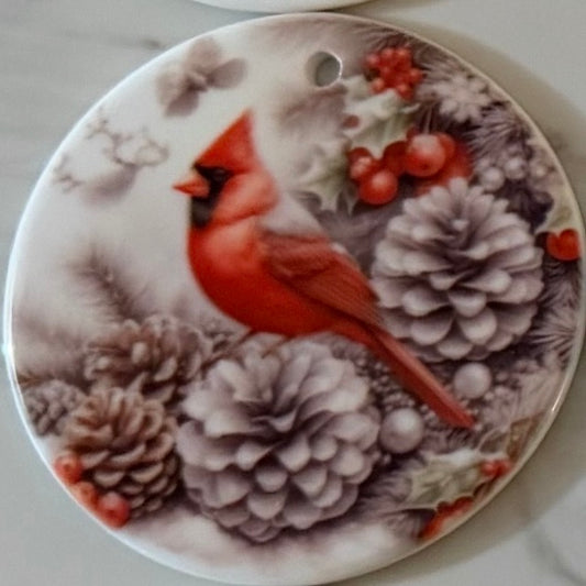 Cardinal Ceramic Tree Decoration