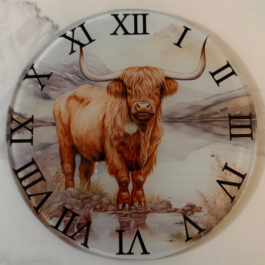 Highland Cow Clock 20cm