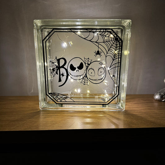 Boo light up glass block