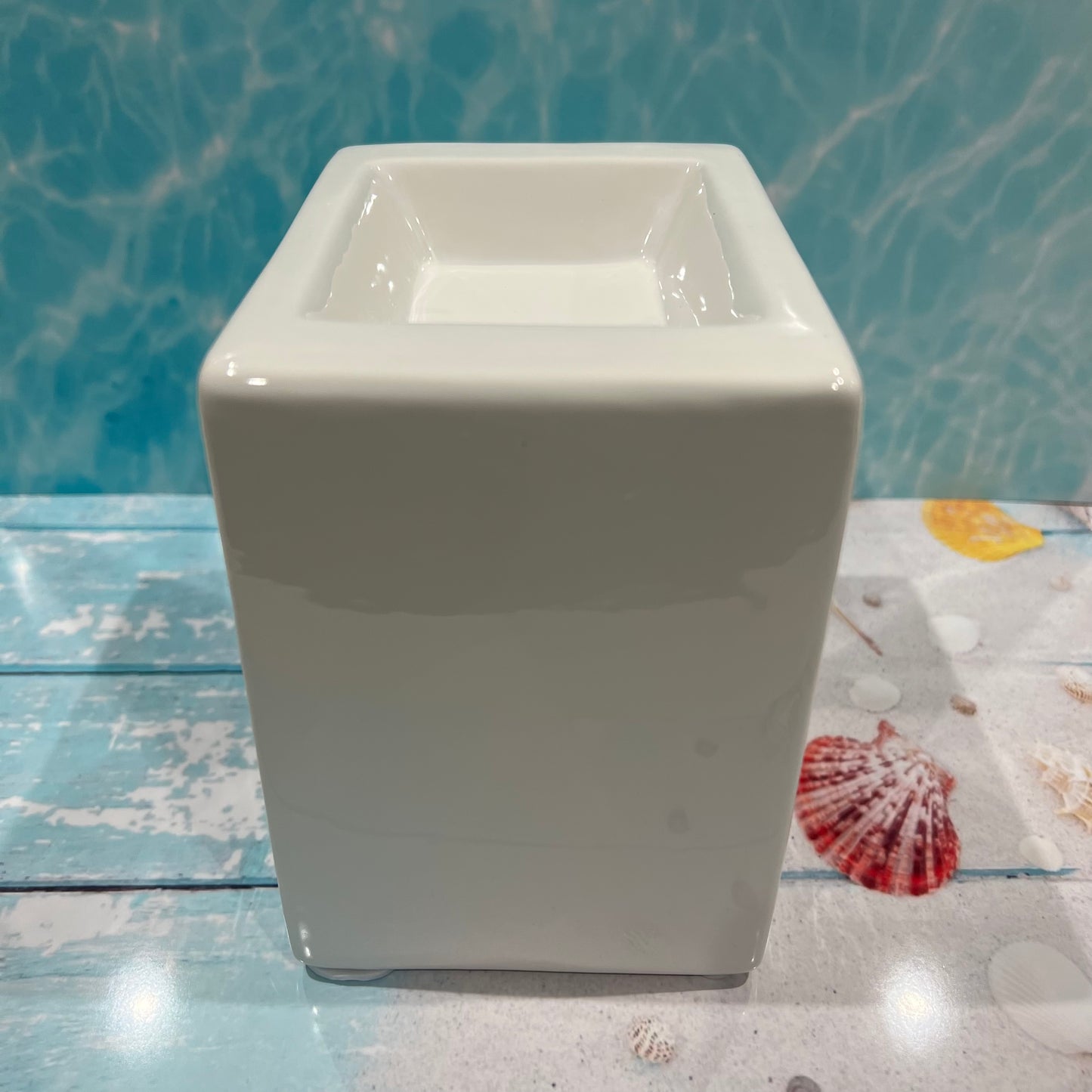 Large Square White Wax Melt Burner