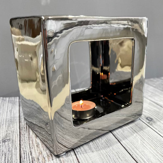 Large Square Chrome Wax Melt Burner