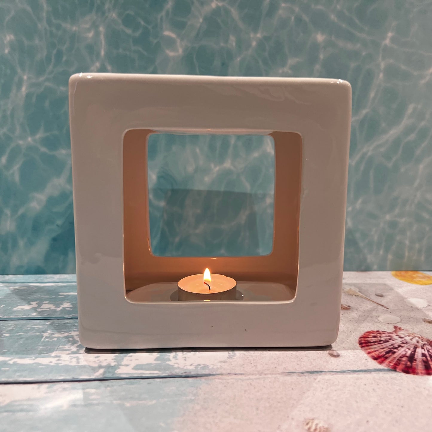 Large Square White Wax Melt Burner