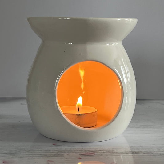 Small White Ceramic Wax Melt Burner